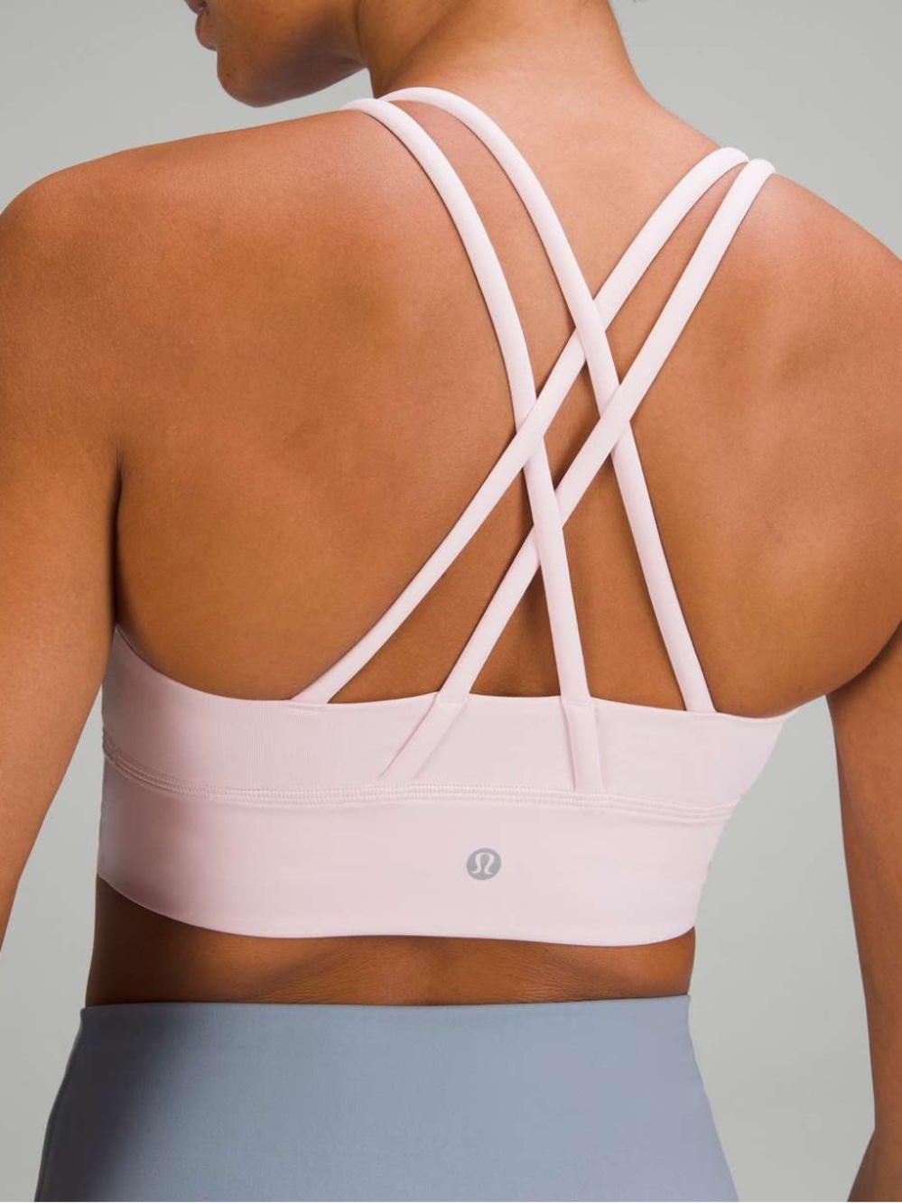 lululemon athletica Light Pink Strappy Longline Sports Bra